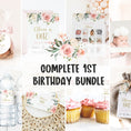 Load image into Gallery viewer, Blush Pink Floral 1st Birthday Bundle
