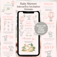 Load image into Gallery viewer, Pink Elephant Baby Shower Invitation Website