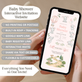 Load image into Gallery viewer, Pink Elephant Baby Shower Invitation Website