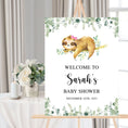 Load image into Gallery viewer, Girl Sloth Baby Shower Welcome Sign