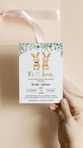 Load image into Gallery viewer, Twin Bunnies Baby Shower Invite