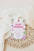 Load image into Gallery viewer, Girl Dinosaur Baby Shower Invite