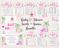 Load image into Gallery viewer, Girl Dinosaur Baby Shower Invite & Games