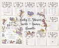Load image into Gallery viewer, Purple Dragon Baby Shower Invite & Games