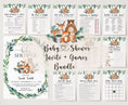 Load image into Gallery viewer, Woodland Animals Baby Shower Invite & Games