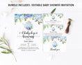 Load image into Gallery viewer, Blue Tea Party Baby Shower Invite & Games