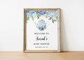 Load image into Gallery viewer, Blue Tea Party Baby Shower Welcome Sign