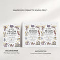Load image into Gallery viewer, Purple Dragon Baby Shower Invite