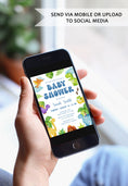 Load image into Gallery viewer, Colorful Dinosaurs Baby Shower Invite & Games