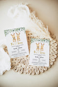 Load image into Gallery viewer, Twin Bunnies Baby Shower Invite