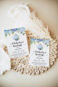 Load image into Gallery viewer, Blue Tea Party Baby Shower Invite