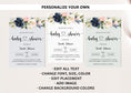 Load image into Gallery viewer, Blush Navy Floral Baby Shower Invite & Games
