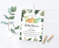 Load image into Gallery viewer, Jungle Dinosaur Baby Shower Invite & Games