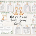Load image into Gallery viewer, Twin Giraffes Baby Shower Invite & Games Bundle