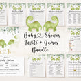 Load image into Gallery viewer, Twin Dinosaurs Baby Shower Invite & Games Bundle