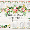 Load image into Gallery viewer, Tropical Floral Baby Shower Invite & Games