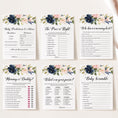 Load image into Gallery viewer, 14 Navy Blush Floral Baby Shower Games