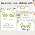 Load image into Gallery viewer, Complete Twin Dinosaurs Baby Shower Bundle