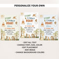 Load image into Gallery viewer, Dinosaur Birthday Invite