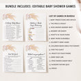 Load image into Gallery viewer, 14 Pampas Baby Shower Games
