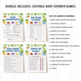Load image into Gallery viewer, Colorful Dinosaurs Baby Shower Invite & Games