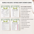 Load image into Gallery viewer, Twin Dinosaurs Baby Shower Invite & Games Bundle