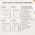 Load image into Gallery viewer, Pampas Bohemian Baby Shower Invite & Games