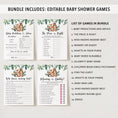 Load image into Gallery viewer, Woodland Animals Baby Shower Invite & Games