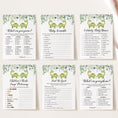 Load image into Gallery viewer, Twin Dinosaurs Baby Shower Invite & Games Bundle