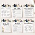 Load image into Gallery viewer, Blush Navy Floral Baby Shower Invite & Games