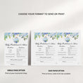 Load image into Gallery viewer, 14 Blue Floral Tea Party Baby Shower Games
