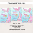 Load image into Gallery viewer, Mermaid Birthday Invite