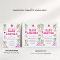 Load image into Gallery viewer, Girl Dinosaur Baby Shower Invite & Games