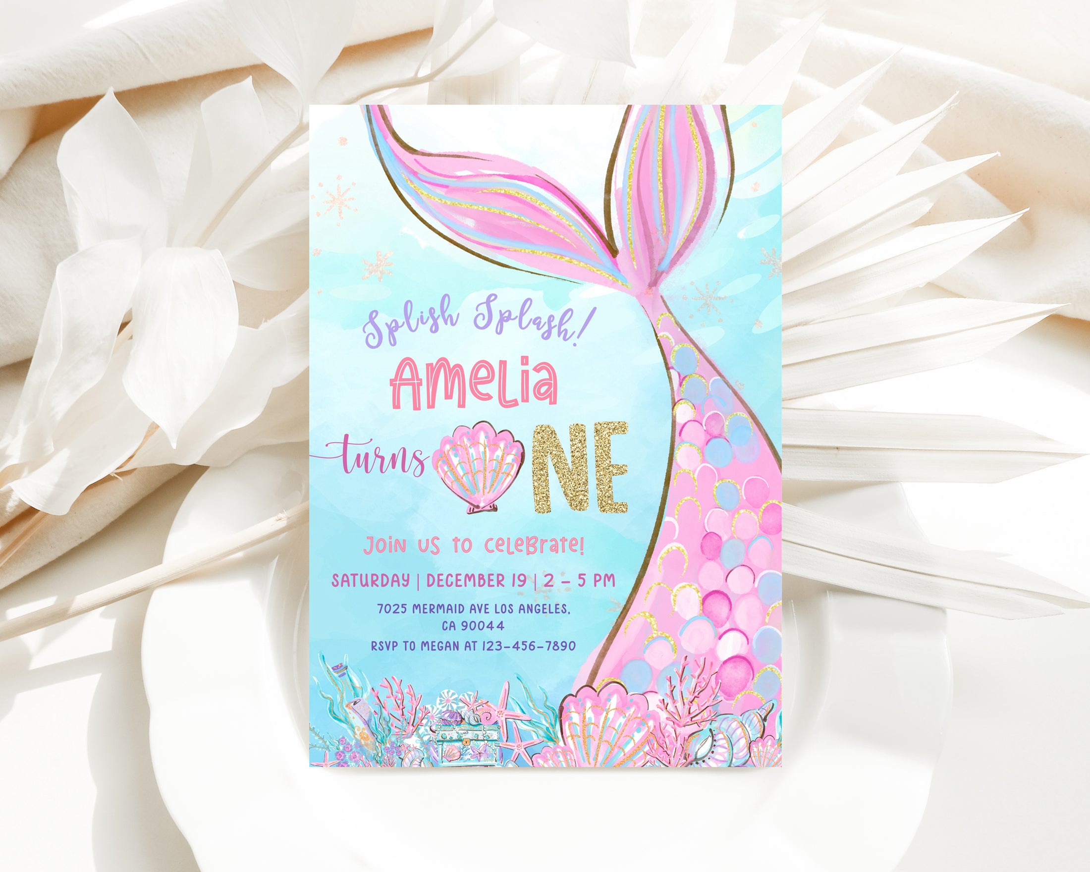 Mermaid Birthday Invite