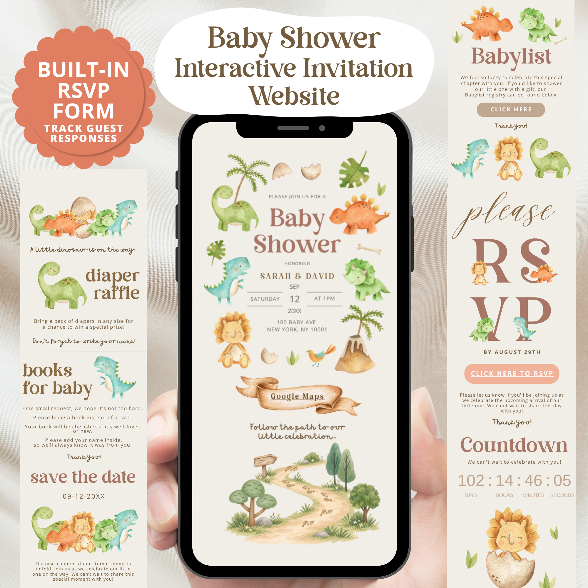 Dinosaur Baby Shower Invitation Website