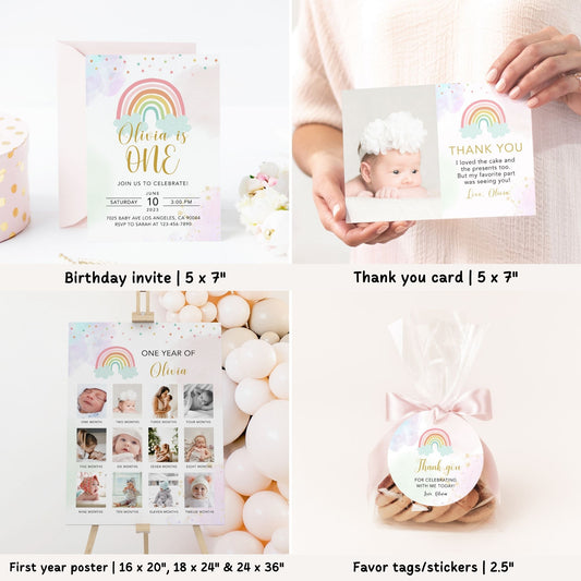 Rainbow 1st Birthday Bundle