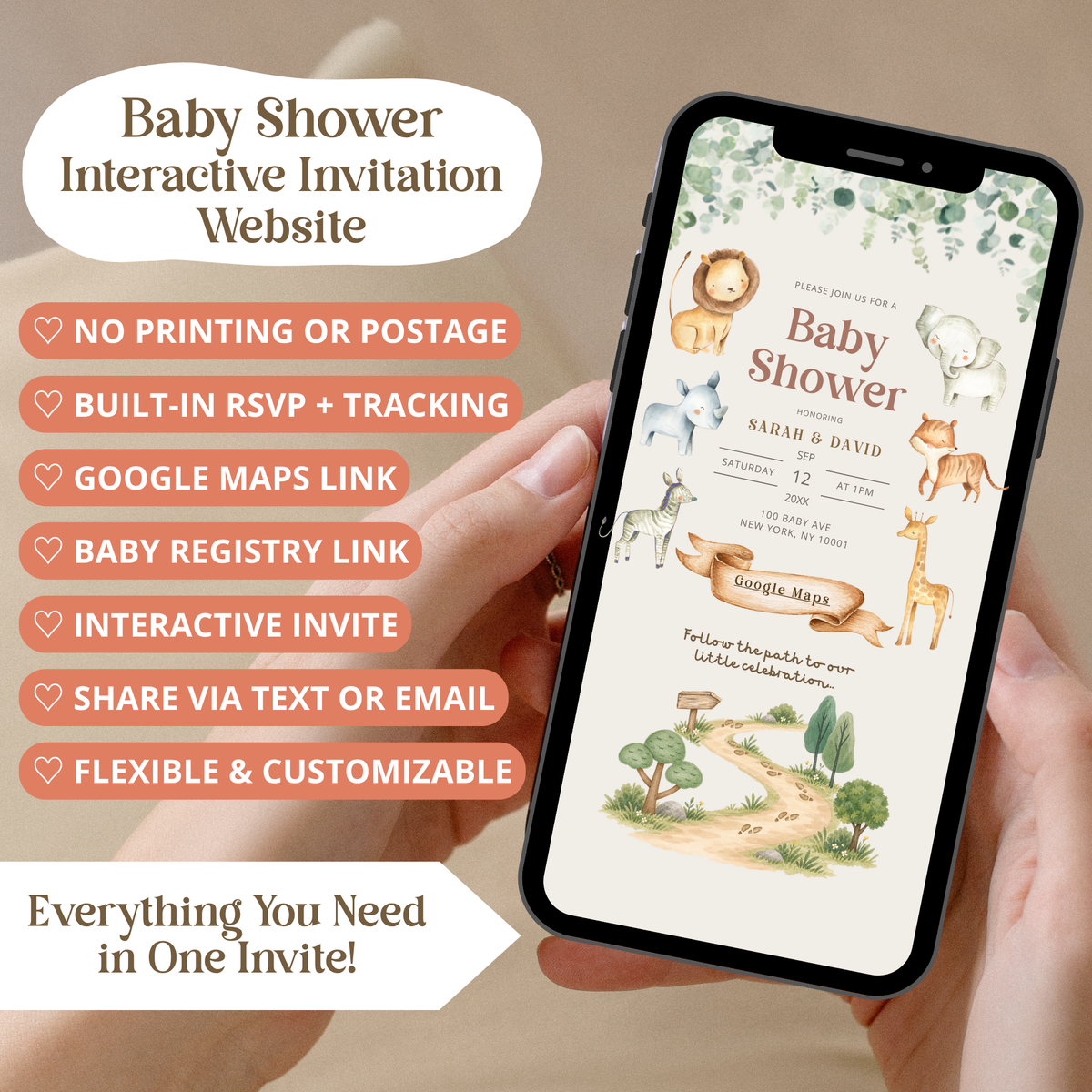 Safari Baby Shower Invitation Website