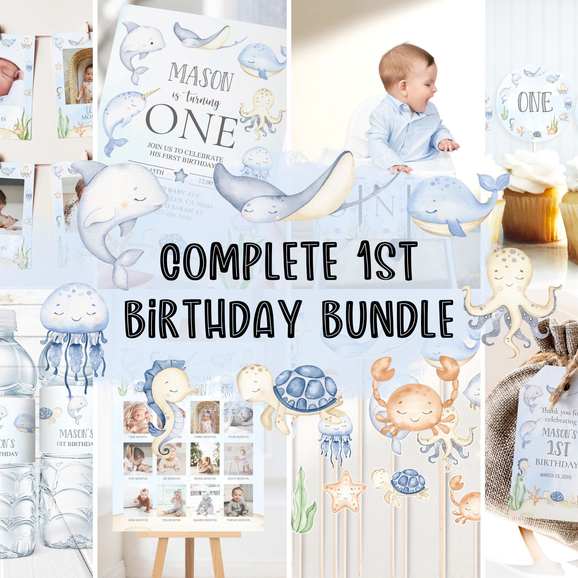 Sea 1st Birthday Bundle