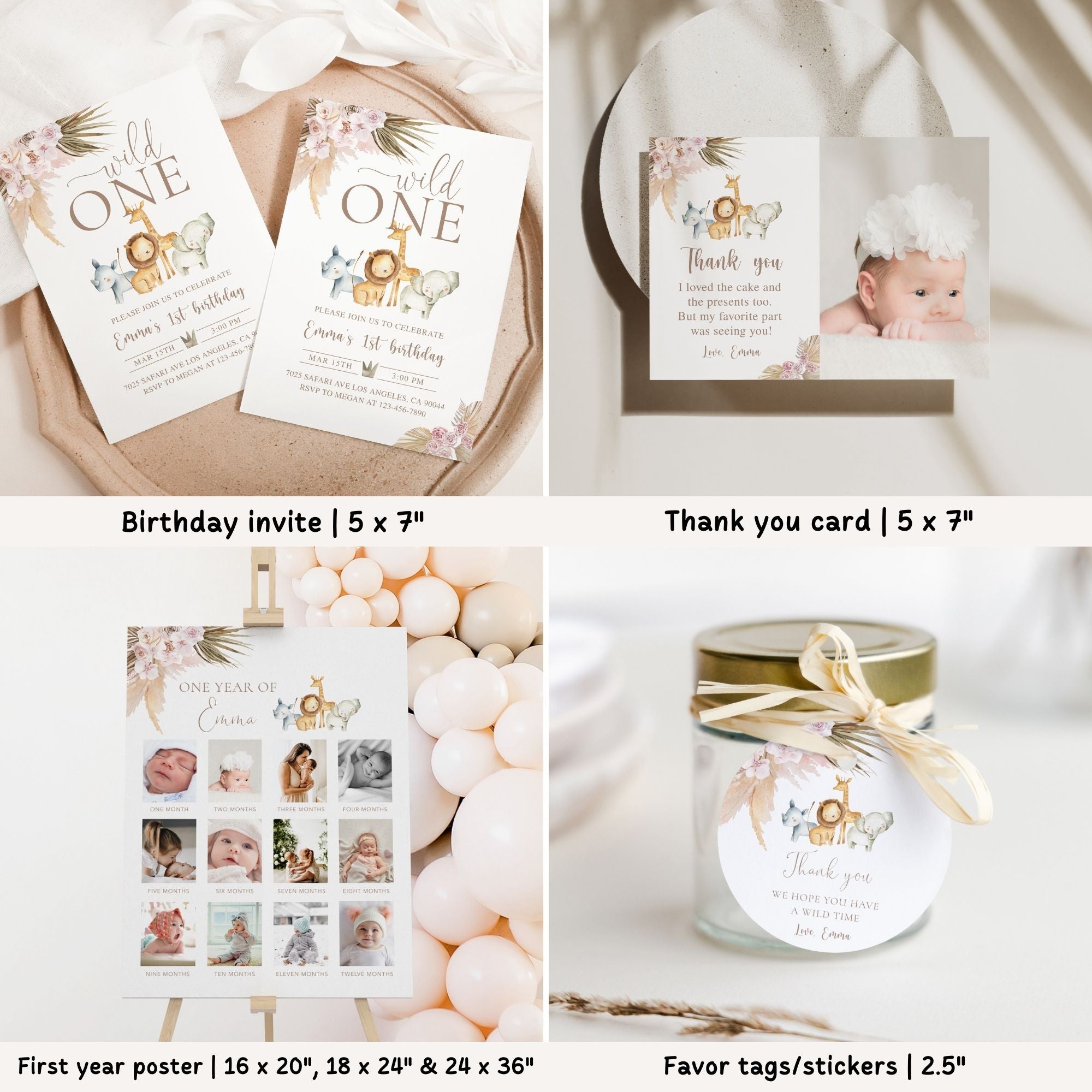 Bohemian Safari 1st Birthday Bundle