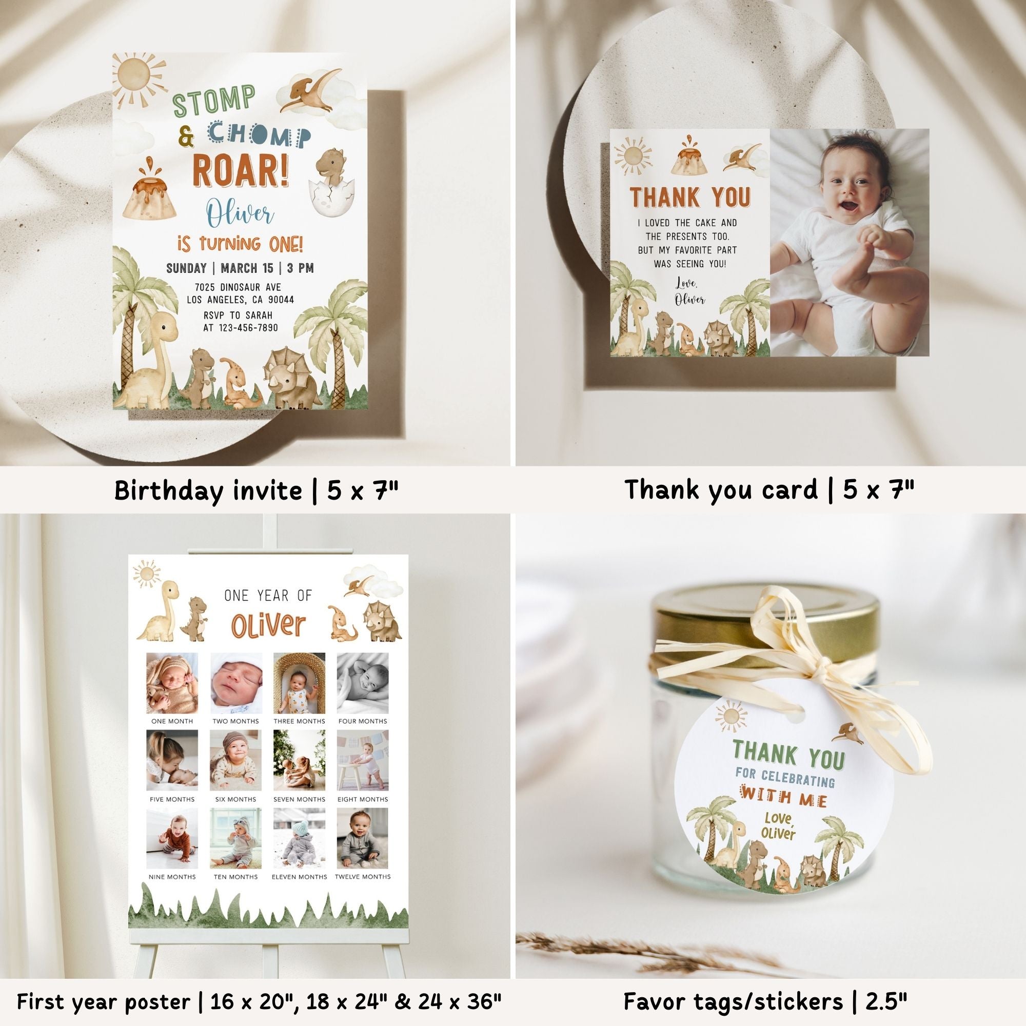 Dinosaur 1st Birthday Bundle