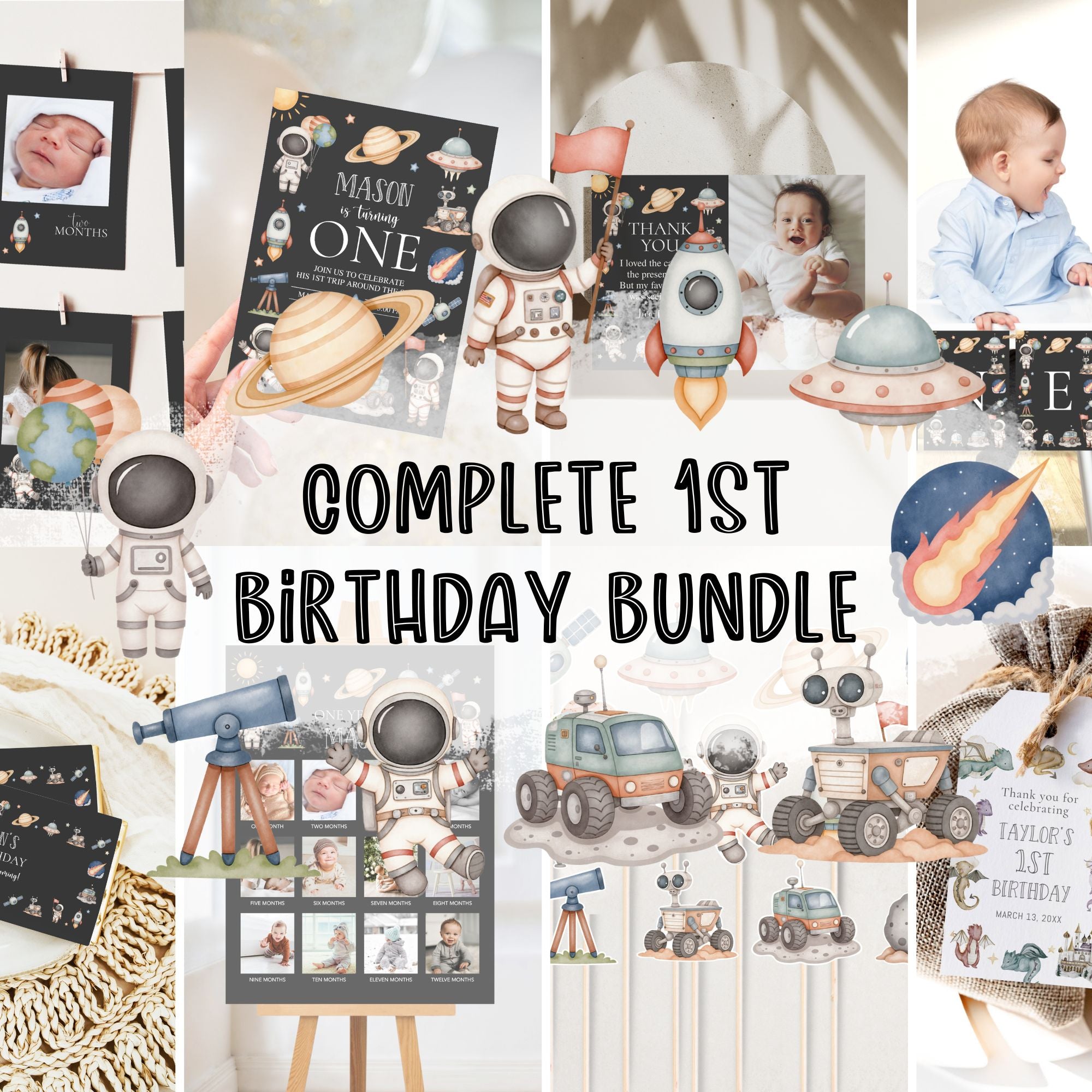 Astronaut 1st Birthday Bundle