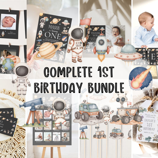 Astronaut 1st Birthday Bundle