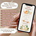 Load image into Gallery viewer, Fall Pumpkin Baby Shower Invitation Website

