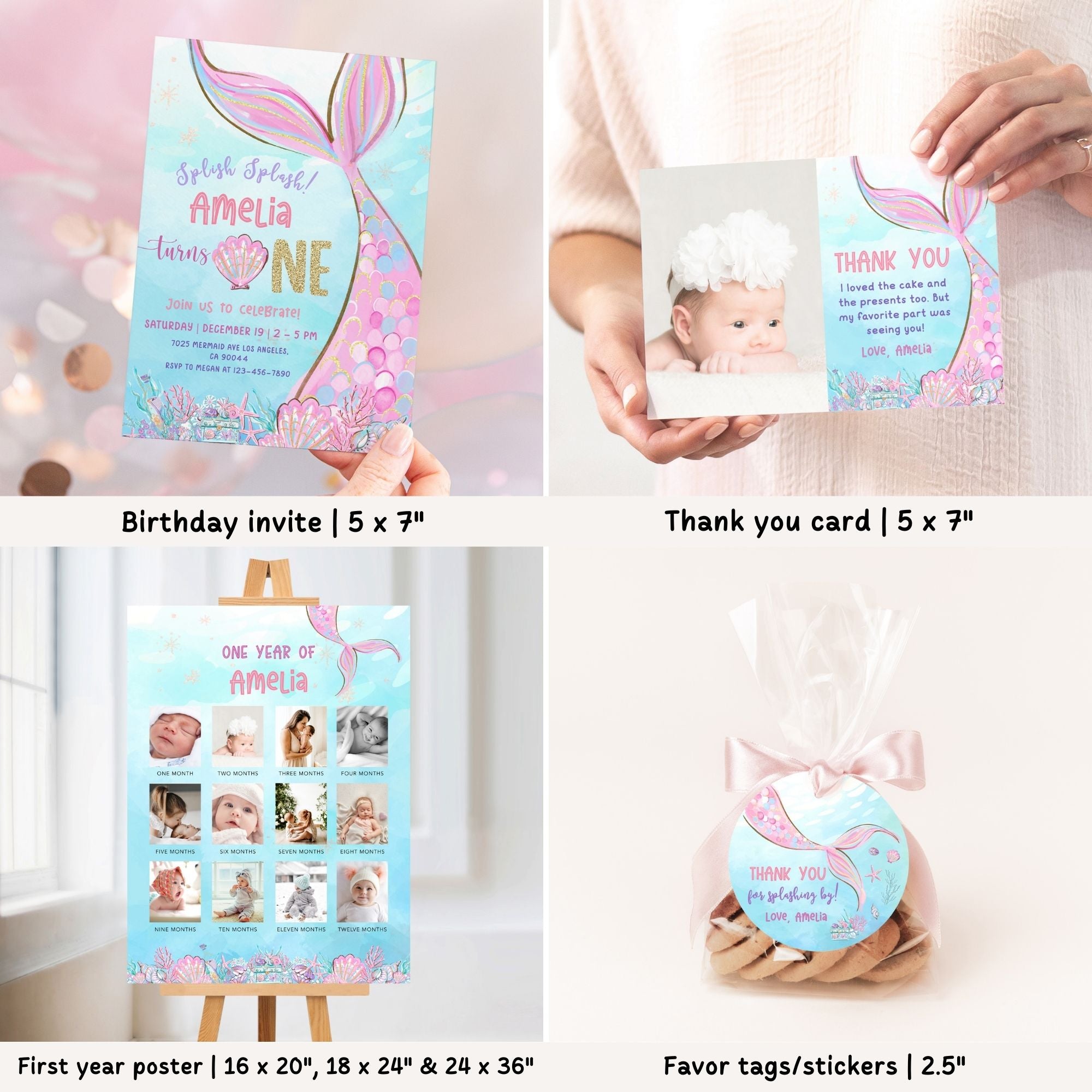 Mermaid 1st Birthday Bundle