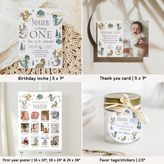 Dragon 1st Birthday Bundle