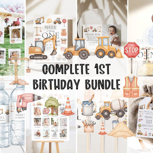Construction 1st Birthday Bundle
