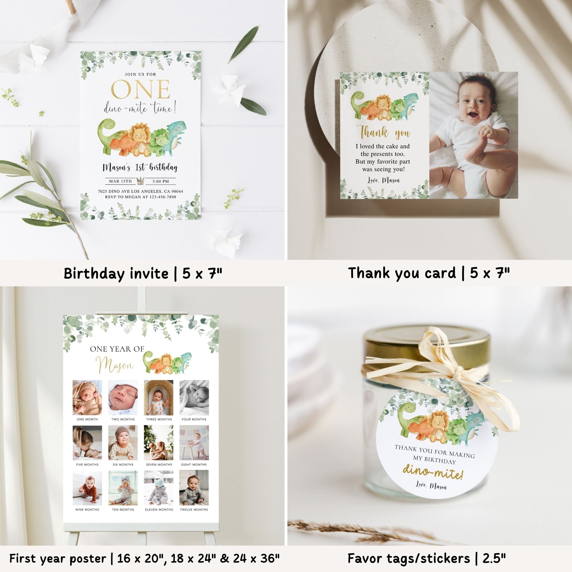 Dinosaur 1st Birthday Bundle