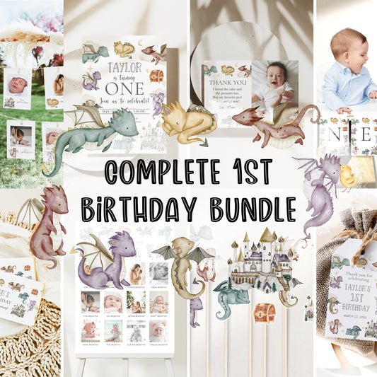Fairytale Dragon 1st Birthday Bundle