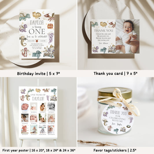 Fairytale Dragon 1st Birthday Bundle