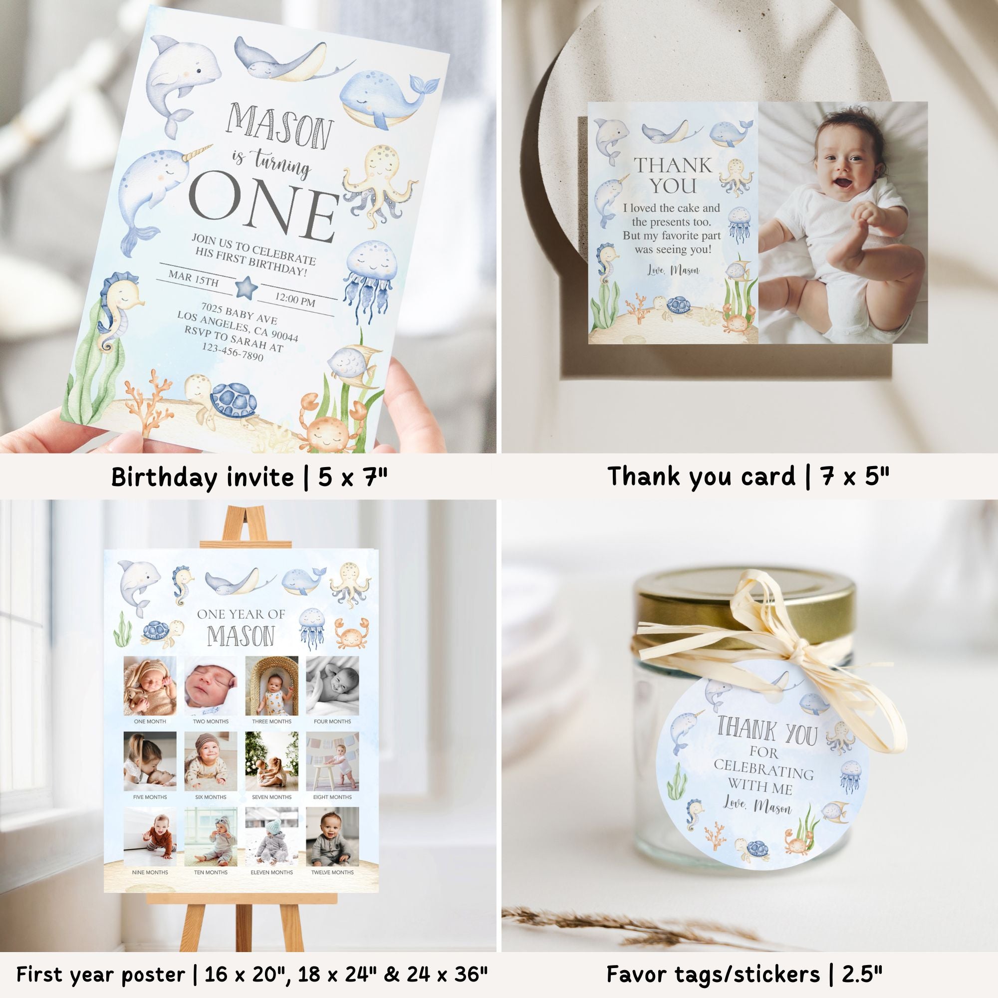 Sea 1st Birthday Bundle